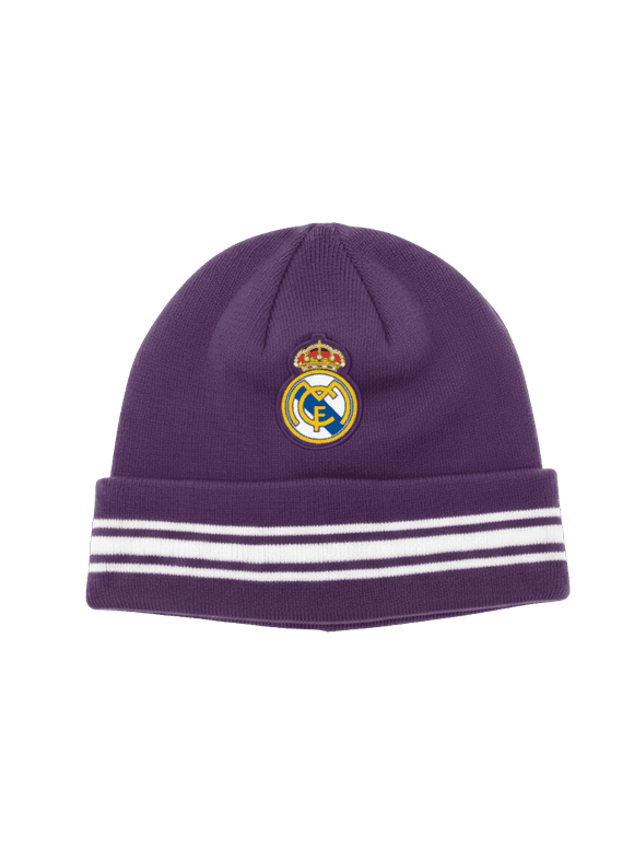 Real Madrid Reversible Knit Beanie, Purple/White Acrylic OSFM
