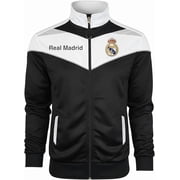 Icon Sports Real Madrid Soccer Track Jacket   Black and White, Full Zip 100% Polyester Adult XL