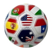 Icon Sports Size 5 Soccer Ball, National Teams World Clubs, Country Flags Soccer Ball - White