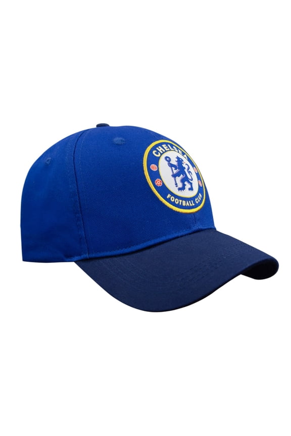 Soccer Chelsea FC Embroidered Logo 6 Panel Cap - Blue w/ Navy Bill [Custom Name/Number]