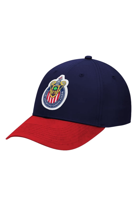 Soccer Chivas de Guadalajara Embroidered Logo 6 Panel Cap - Navy w/ Red Bill