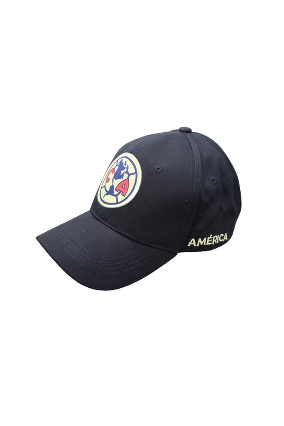 Soccer Club Club América Embroidered Logo Cap 6 Panel Design - Black