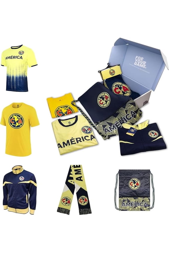 Ultimate Fan Pack: Officially Licensed Club America Soccer Bag, Scarf, Jacket & Shirts 5 Piece Value Set, Medium