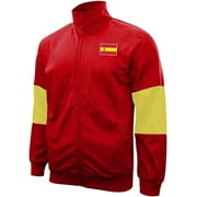Icon Sports Soccer Track Jacket – Men’s Country Inspired Full Zip Up Active Casual Adult Training Top - [Spain, Red]