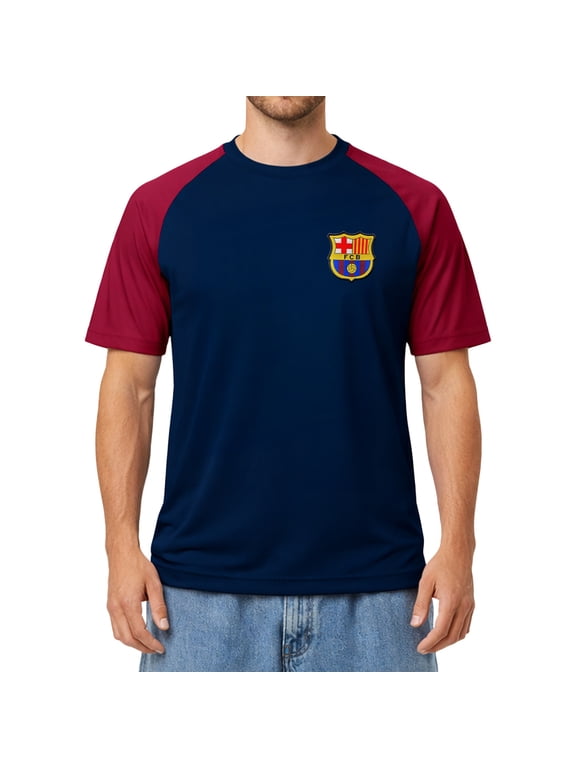 Spanish Primera Liga Barcelona Mens Short Sleeve T-Shirt, Navy, X Large