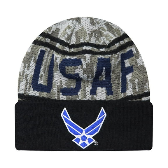 Icon Sports U.S. Air Force Official Licensed Winter Soccer Beanie Digital Camo Black