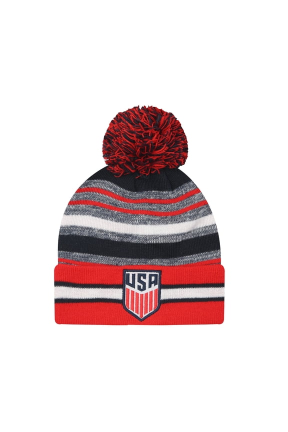 U.S. Soccer Adult Unisex Pom Pom Winter Soccer Beanie 5 – [Custom Initials/Number]