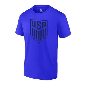 Icon Sports U.S. Soccer Federation USMNT Adult Big Logo T-Shirt [Add NAME/Number - Royal Blue/Small]