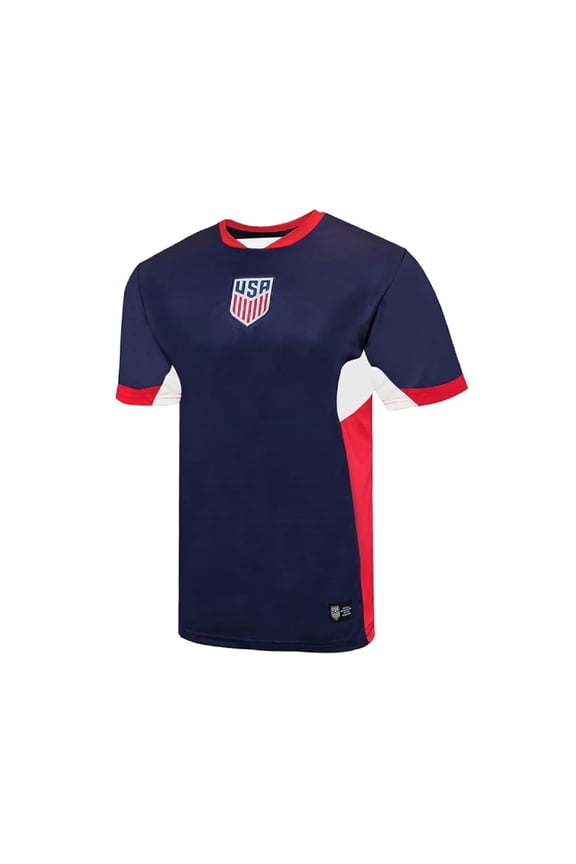 U.S. Soccer Federation USMNT Adult Game Day Soccer Poly Shirt - Legend Navy, XL