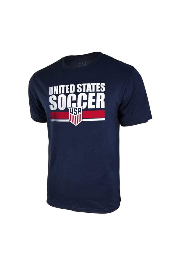 U.S. Soccer Federation USMNT Logo Adult T-Shirt Navy Logo Word - Small