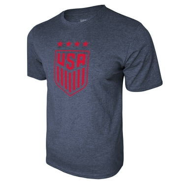 Icon Sports U.S. Soccer Federation USWNT Logo Adult T-Shirt Grey w/ Red Logo - Small
