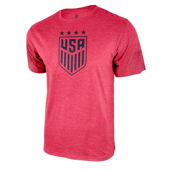 Icon Sports U.S. Soccer Federation USWNT Logo Adult T-Shirt Red w/ Blue Logo - Small