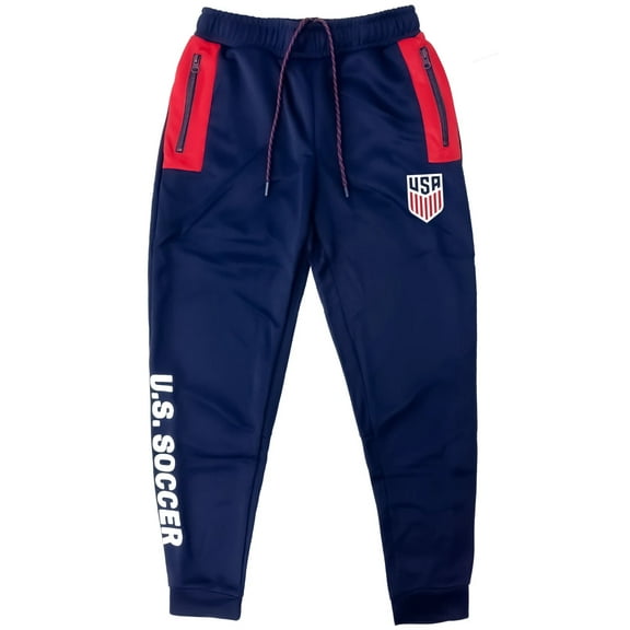 Icon Sports U.S. Soccer Joggers, Navy Blue, 100% Polyester, YS-XXL