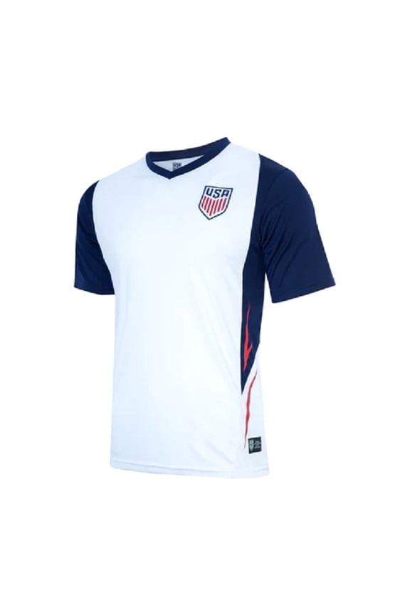 U.S. Soccer USMNT Adult Mens Game Day Poly Shirt - SHATTERED 2.0 Design, Large