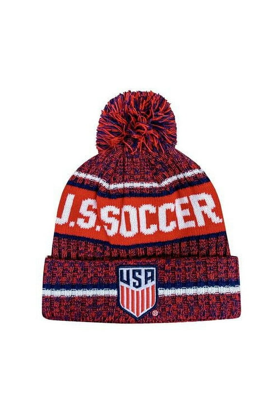 U.S. Soccer USMNT Crowned Unisex Pom Beanie - Red