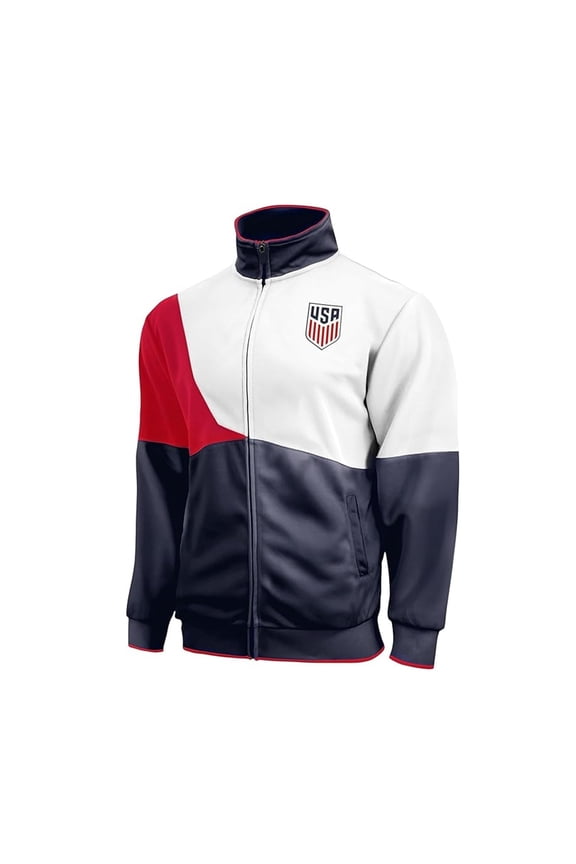 US Soccer Federation Licensed Soccer Track Jacket - Unisex Adult - Sport Block - Navy Medium