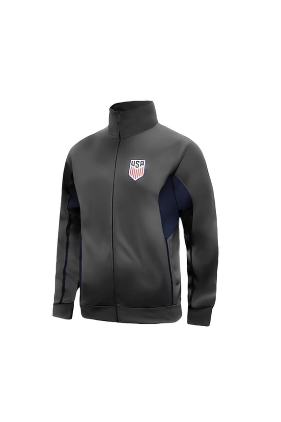 US Soccer Federation Licensed Soccer Zipper Jacket Adult Athletic Panel - Gray Small