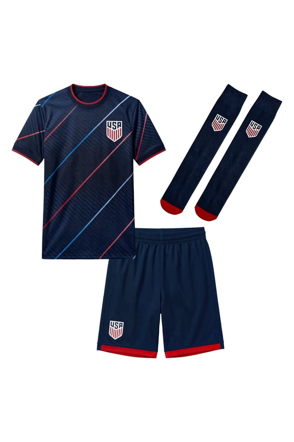 US Soccer Federation Ultimate Fan Pack: Soccer Ball, Scarf, Shirts & Jacket 5-Piece Value Set - Unisex Kids