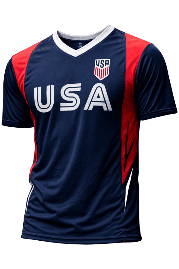 USA Soccer Jersey, Polyester, Navy, YXS-XXL