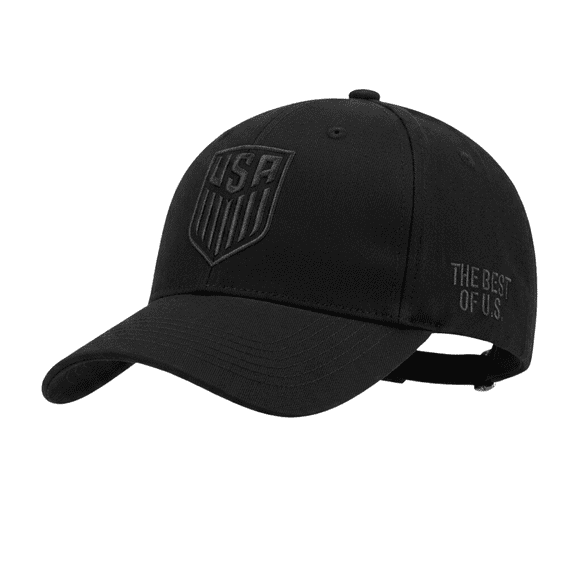 Icon Sports U.S. Soccer Adjustable Baseball Hat, Cotton, Matte Black, Adult OSFM