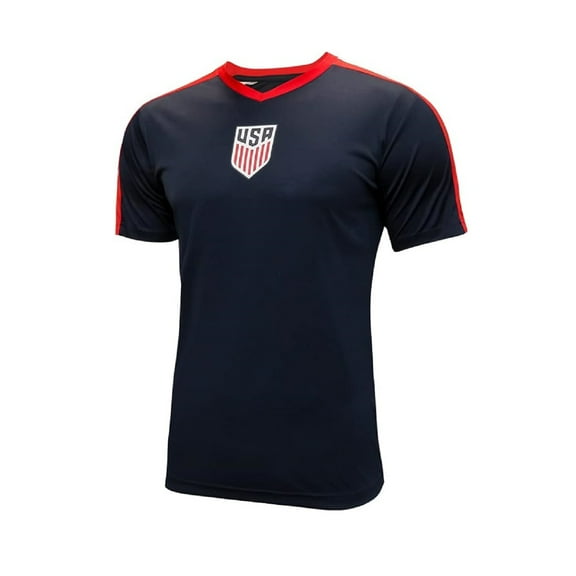Icon Sports USMNT U.S. Soccer Federation Adult Soccer T-Shirt Game Day Poly Shirt, All-Star Navy, Small