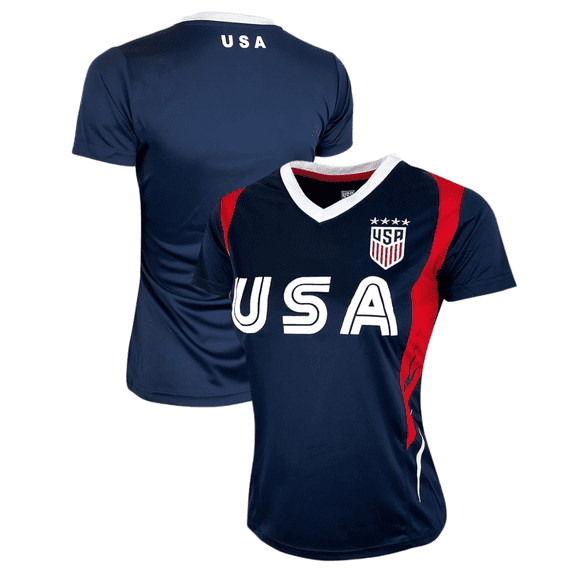 Icon Sports USWNT 4-Star Soccer Jersey, 100% Polyester, Navy, YS-XL
