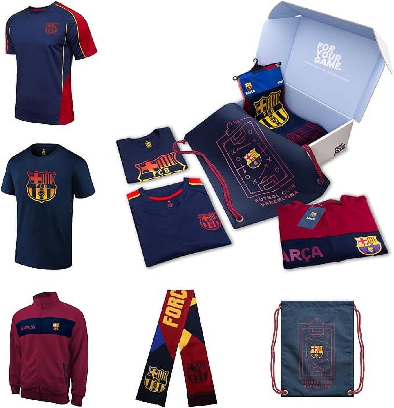Hy-Pro Official FC Barcelona Stripe Gym Bag - Blue Drawstring Duffel, 30L Capacity