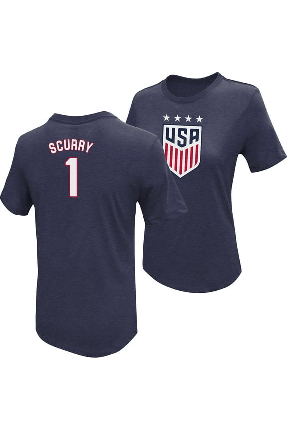 Unisex Briana Scurry Blue USWNT Player Name & Number T-Shirt