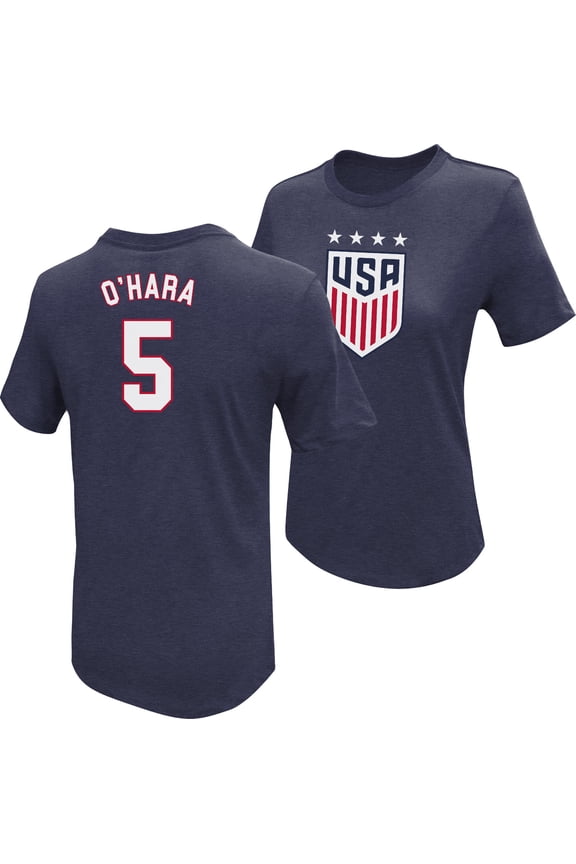 Unisex Kelley O'Hara Blue USWNT Player Name & Number T-Shirt