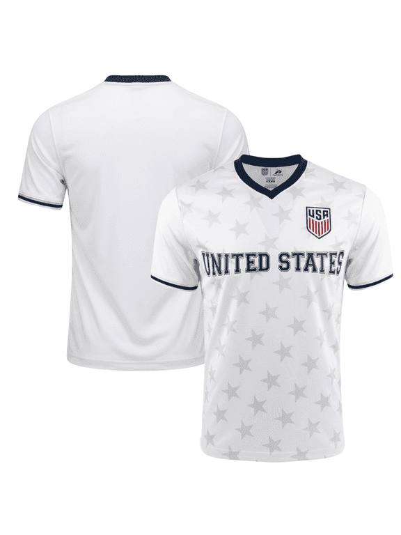 White Stars USA Soccer Jersey, Polyester, S-XL