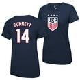 thumbnail image 1 of Icon Sports Women's Emily Sonnet Blue USWNT Player Name & Number T-Shirt, 1 of 3