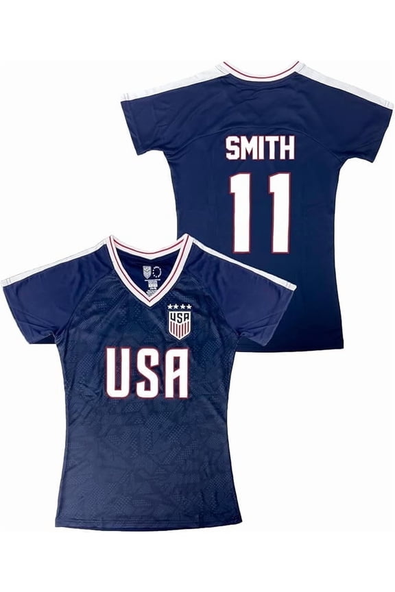 Youth #11 Sophia Smith USA Jersey, 100% Polyester, Navy (YL)