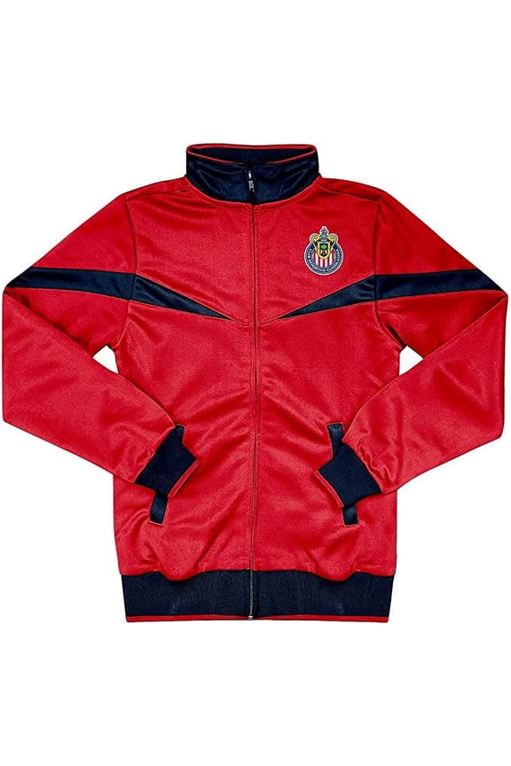 Youth Chivas De Guadalajara Jacket Licensed Zipper Soccer Jacket Red - YS