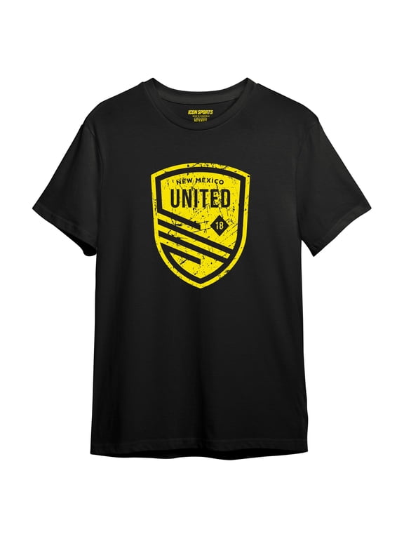 Youth Kids USL Soccer Club Graphic Print Logo Short Sleeve Cotton T-Shirt | New Mexico United, Black, Large