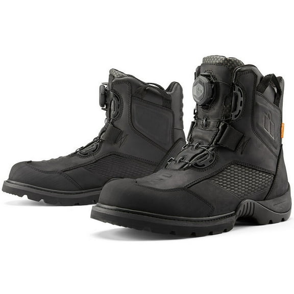 Icon Stormhawk Mens Waterproof Motorcycle Boots Black 8.5 USA