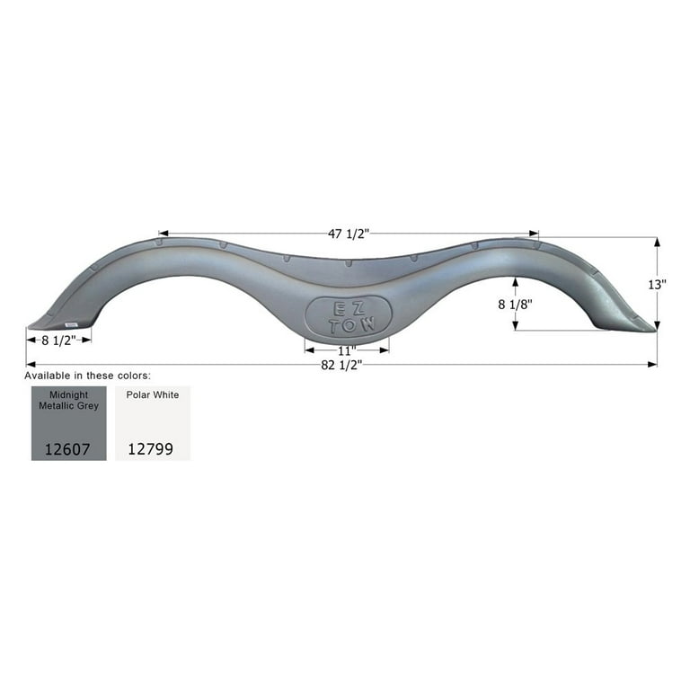Icon Technologies 12607 FS2607 82 1 2 L x 13 H 8 1 8 Arch Heigh Midnight Metallic Gray Tandem Fender Skirt for Prime Time RV Tracer Ultra Lite Model Walmart