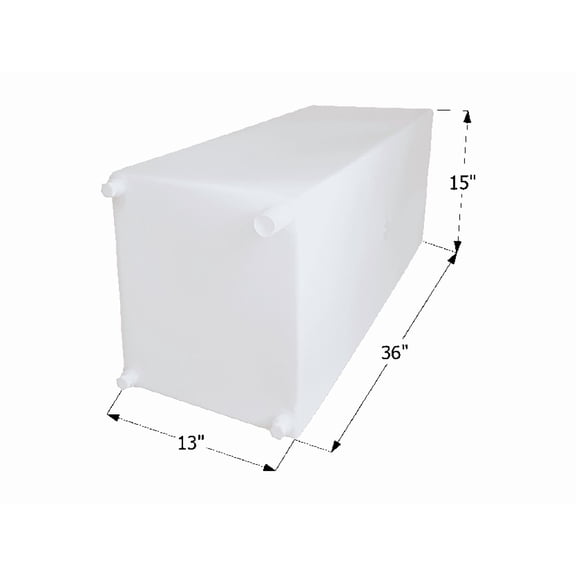 Icon Technologies 12727 - WT2463 30 gal. Fresh Water Tank with 1/2" Fittings (36"L x 15"W x 13"H)