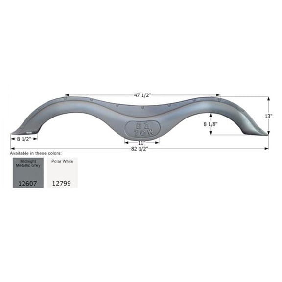 Icon Technologies  Tandem Fender Skirt - Prime Time RV Tracer Ultra Lite Model - Midnight Metallic Gray 82.5 x 13 x 8.125 in.