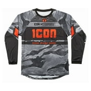 Icon Tigers Blood Mens Long Sleeve Jersey Gray Camo 3XL