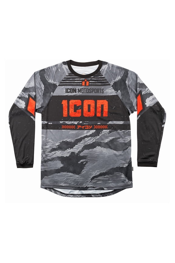 Tigers Blood Mens Long Sleeve Jersey Gray Camo XL