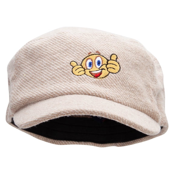 Icon Two Thumbs Up Wool Fashion Fitted Engineer Cap - Natural OSFM