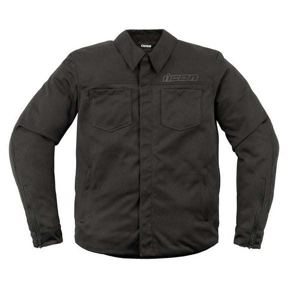 Icon Upstate Mesh Mens Protective Motorcycle Overshirt Black LG