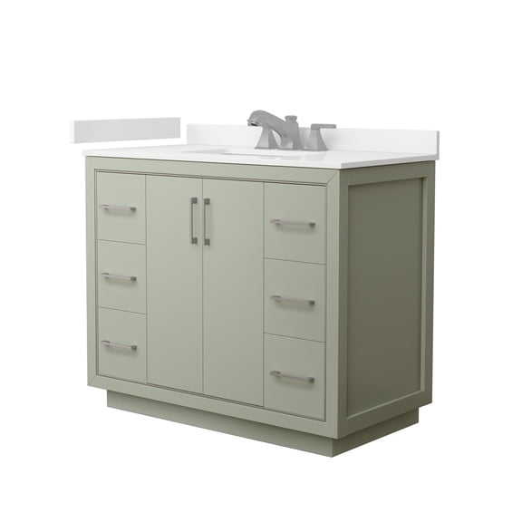 Wyndham Collection Wcf111142s-Qtz-Us3mxx Icon 42" Free Standing Single Basin Vanity Set -