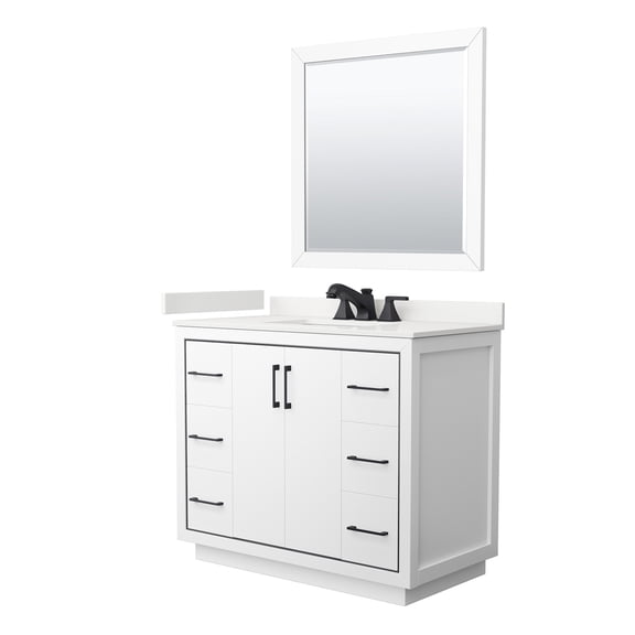 Wyndham Collection Wcf111142s-Qtz-Us3m34 Icon 42" Free Standing Single Basin Vanity Set -
