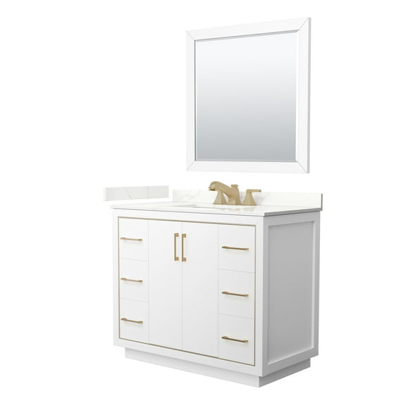 Wyndham Collection Wcf111142s-Qtz-Us3m34 Icon 42" Free Standing Single Basin Vanity Set -