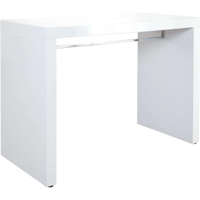 High Gloss White Lacquer Waterfall Bar Height Table