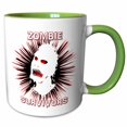 thumbnail image 1 of 3drose, Icon Zombie Survivors 2 on White, 15oz Two-tone Green Mug, 1 of 6