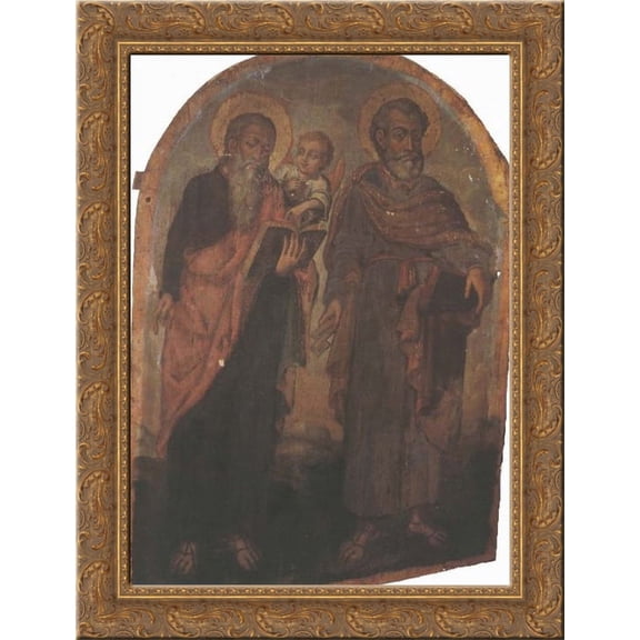 Icon of Apostles Peter and Matthew 24x18 Gold Ornate Wood Framed Canvas Art by Yov Kondzelevych