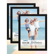 Icona Bay 11x14 Black Picture Frames, 3 PK, Exclusives Wall Mount Frames (US Company)