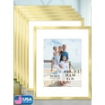 thumbnail image 1 of Icona Bay 11x14 Brushed Gold Picture Frames W/ 8x10 Mat, 6 PK, Noble Gallery Frames, 1 of 7